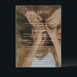 Menu Casamento com Foto Moderna em Preto e Branco<br><div class="desc">Cardápio de casamento moderno com design simples e elegante.</div>