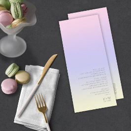 Menu Casamento com gradiente de humor Pastel Dawn ID741