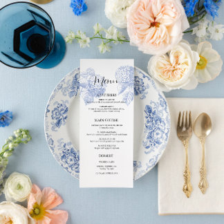 Menu Casamento com Hydrangea Azul