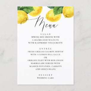 Menu Casamento com Lemon Elegante. Jardim dos Citros do