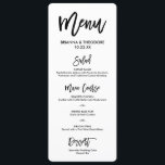 Menu Casamento com Letra Chic Hand<br><div class="desc">Menu moderno.</div>