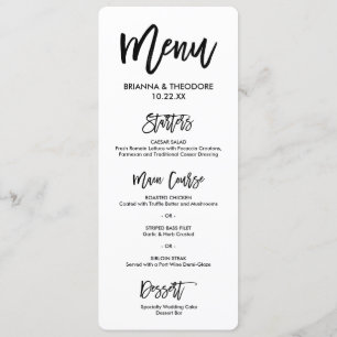 Menu Casamento com Letra Chic Hand
