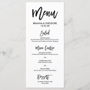 Menu Casamento com Letra Chic Hand