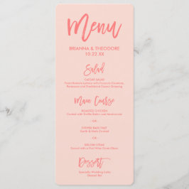 Menu Casamento com Letra Chic Hand | Coral