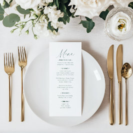 Menu Casamento com Letra Elegante Minimalista