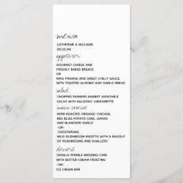 Menu Casamento com Letra Script Minimalista Preto e Bra