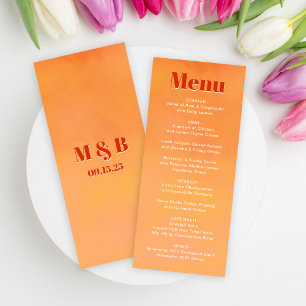 Menu Casamento com Monograma Moderno e Divertido em Lar