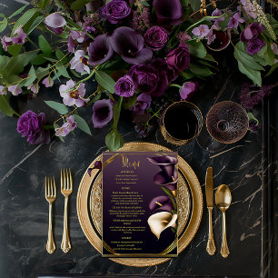 Menu Casamento com na moda Violet Purple e Calla Lily D