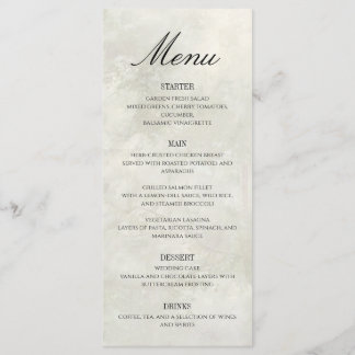 Menu Casamento com Pintura a Óleo Vintage Elegante