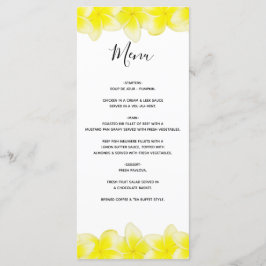 Menu Casamento com Plumeria Frangipani Amarelo