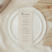 Casamento com Roteiro Bege Minimalista Elegante