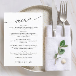 Menu Casamento com Roteiro Minimalista Moderno