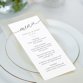 Menu Casamento com Roteiro Minimalista Moderno