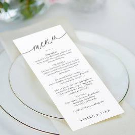 Menu Casamento com Roteiro Minimalista Moderno