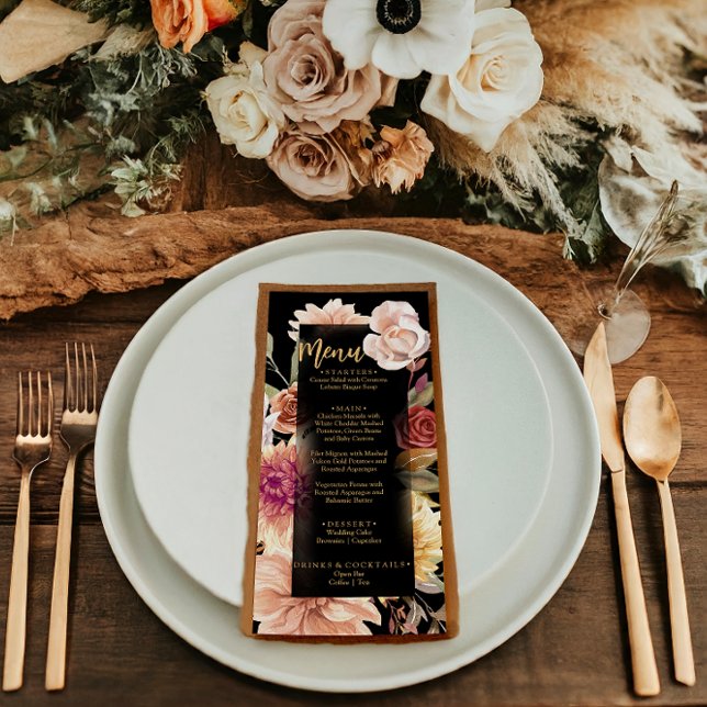 Menu Casamento com Terracotta Boho, de Queda Negra Eleg (Criador carregado)