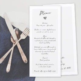 Menu Casamento com Tipografia Escrita Manuscrita de Man