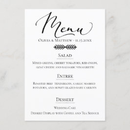 Menu Casamento com Tipografia Rusta