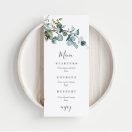 Menu Casamento com Verde de Eucalipto