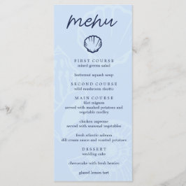 Menu Casamento Conchas Azuis Litorâneas