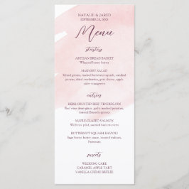 Menu Casamento Cor d'Água Cor Rosa Esbranquiçada