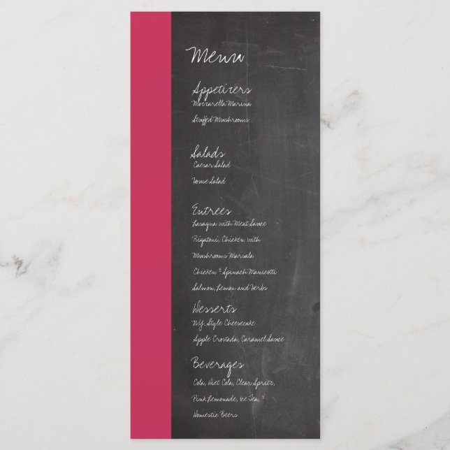 Menu Casamento Cor-de-Rosa (Frente)