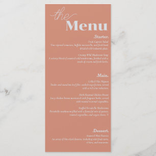 Menu Casamento Cor-de-Rosa Espelho e Flor Moderno