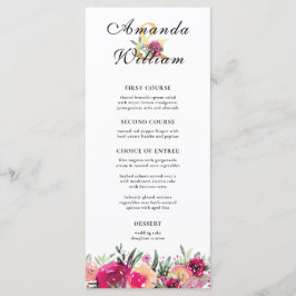 Menu Casamento Cor Floral Cor-de-Rosa
