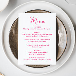 Menu Casamento Coração Rosa Caprichoso