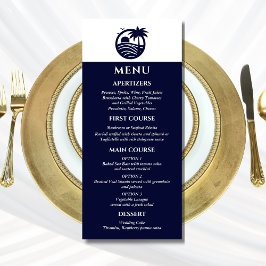 Menu Casamento Costeiro de Árvore de Palma Branca e mar