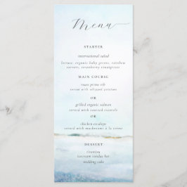 Menu Casamento Costeiro Elegante Simples Watercolor Bea