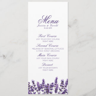 Menu Casamento da Flor Lilática com Lavanda Roxa