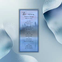 Menu casamento da floresta azul poeirenta