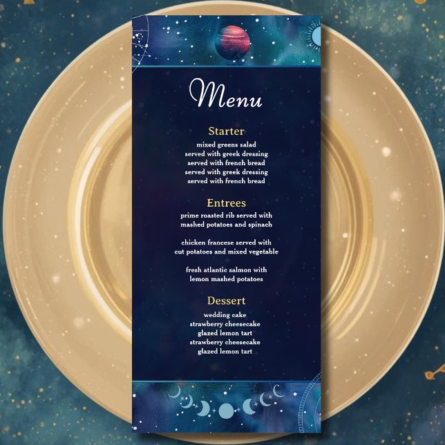 Menu casamento da meia-noite celestial (Criador carregado)