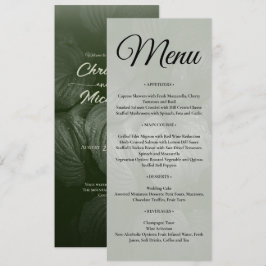 Menu Casamento da primavera elegante de folha verde