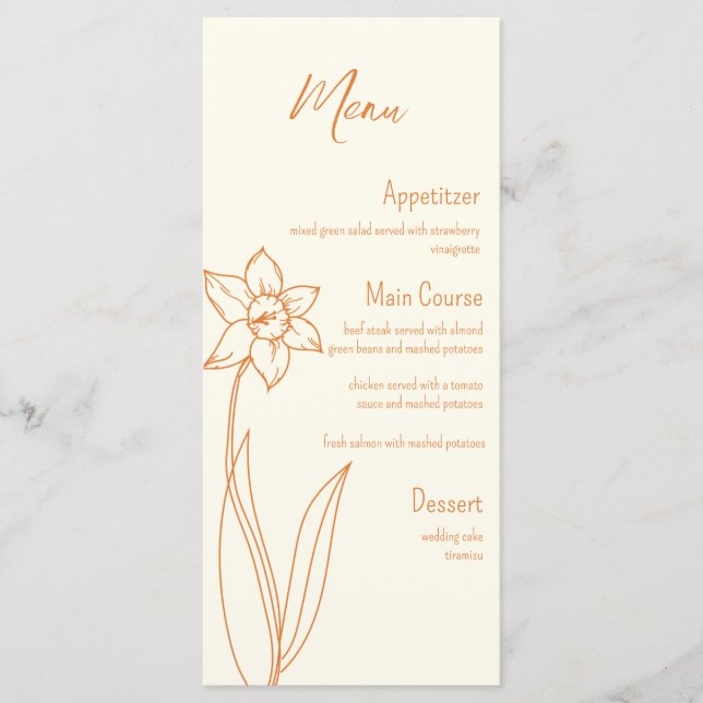 Menu Casamento Daffodil (Frente)