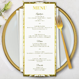 Menu Casamento Damasco Dourado Verde