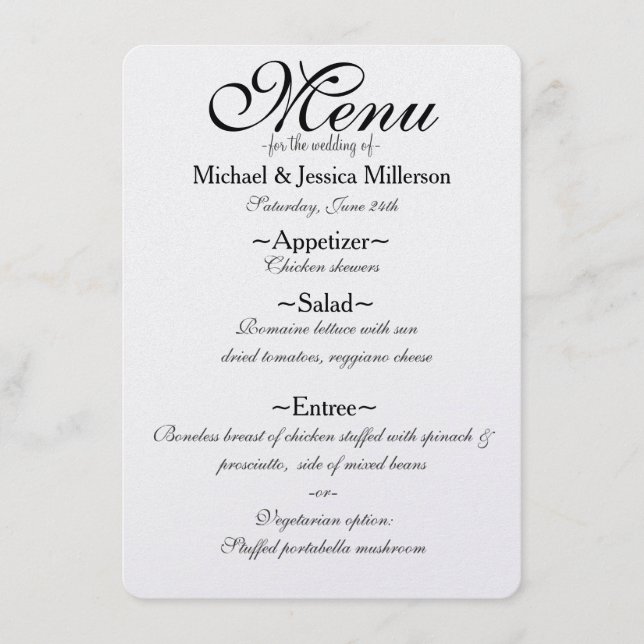 Menu Casamento das Flores de Aquarela Romântica do (Frente)