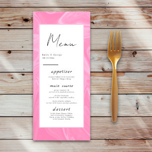 Menu Casamento de Abstrato artístico com caligrafia ros