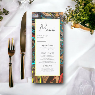 Menu Casamento de Abstrato artístico mínimo colorido mo