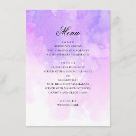 Menu Casamento de água roxa. Lavanda romântica
