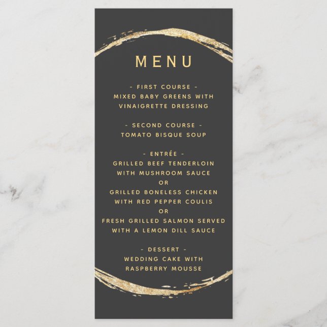 Menu Casamento de Ampersand com a Frame do Círculo Dour (Frente)