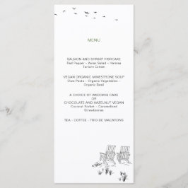 Menu Casamento de Arte Mínimo de Linha de Praia do Amor