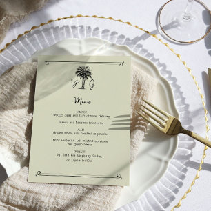 Menu Casamento de Árvore Vintage Monogramed