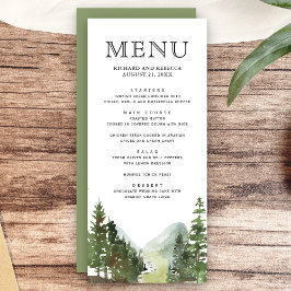 Menu Casamento de Árvores da Floresta da Montanha Russa