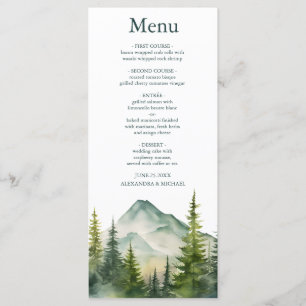 Menu Casamento de Árvores Evergreen na Floresta Russa d