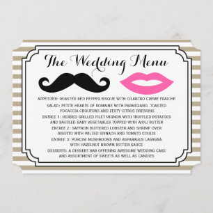 Menu Casamento de bigode e Lábios