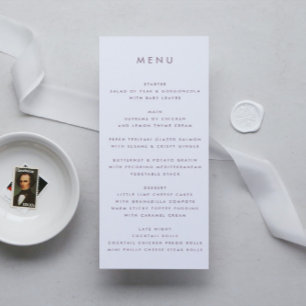 Menu Casamento de Bold Monograma Moderno em Lilac Roxo