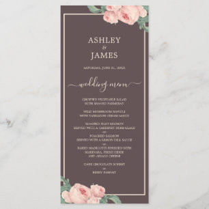 Menu Casamento de Bronca Rosa Rosa Rosa Rosa Cinza Chic