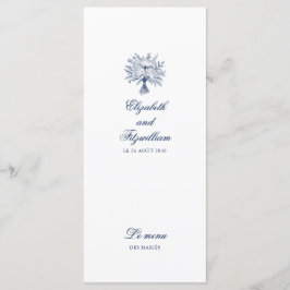 Menu Casamento de Buquê Bridal Escrito Minimalista