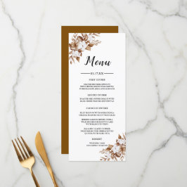 Menu Casamento de Buquê de Grama Mínimo Moderno Pampas
